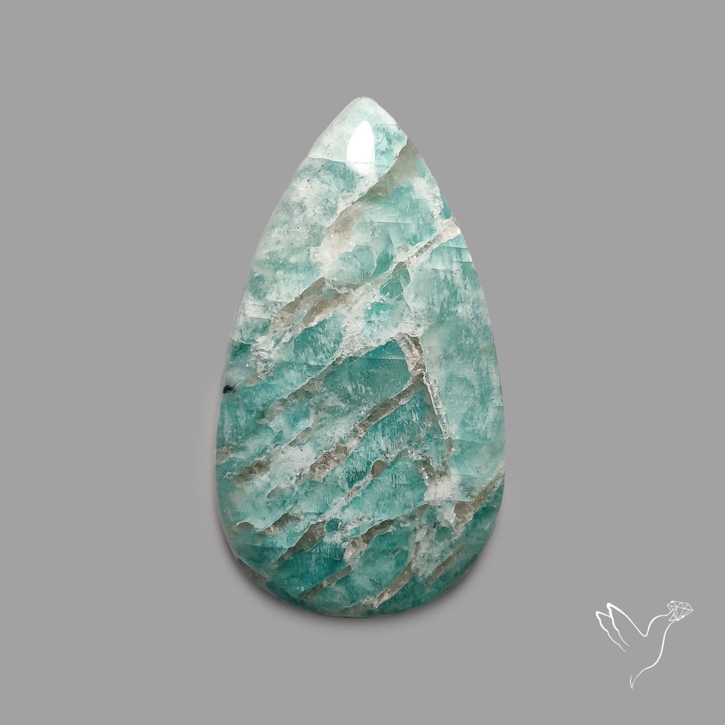 Peruvian Amazonite Cabochon with Feldspar Inclusions