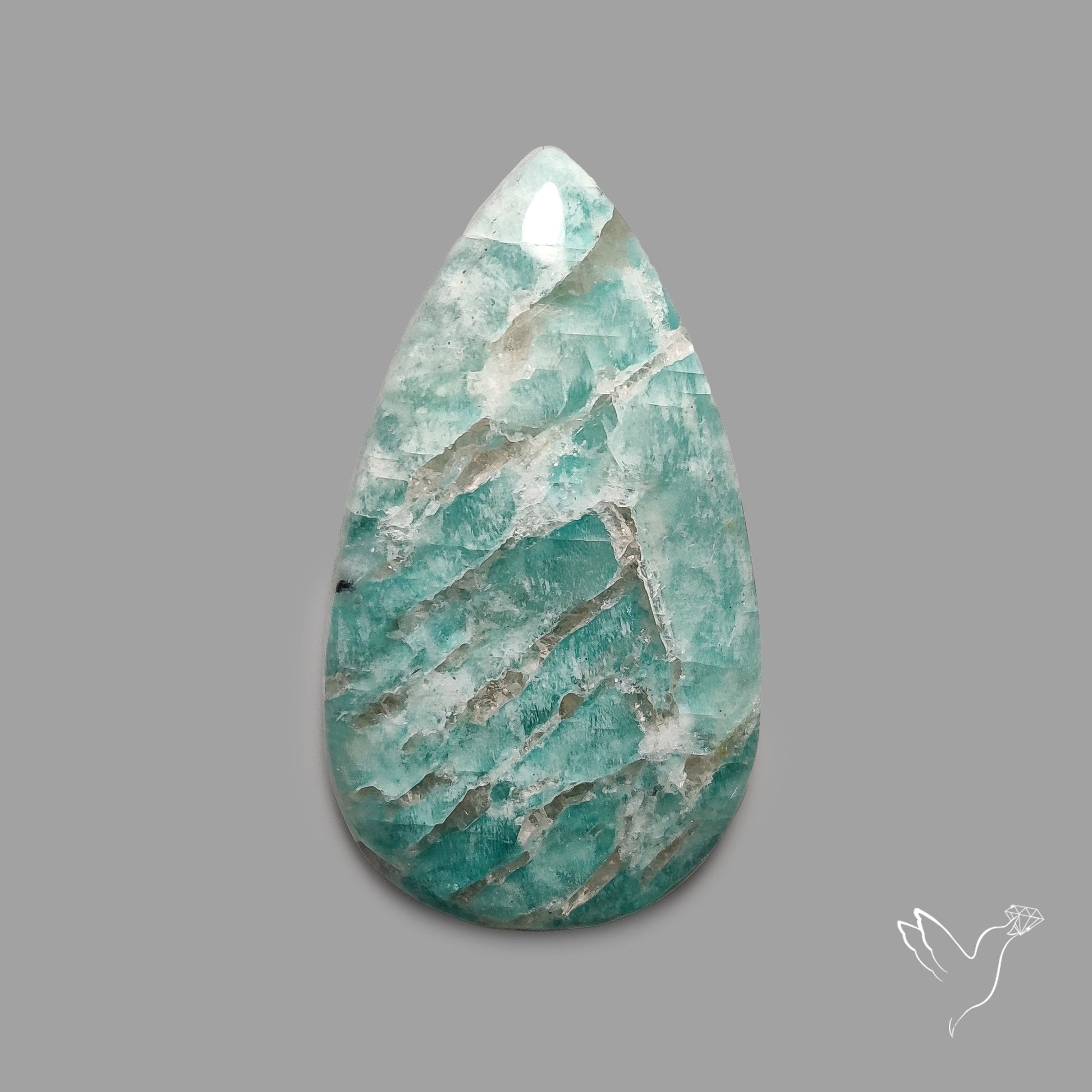 Peruvian Amazonite Cabochon with Feldspar Inclusions