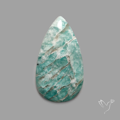 Peruvian Amazonite Cabochon with Feldspar Inclusions