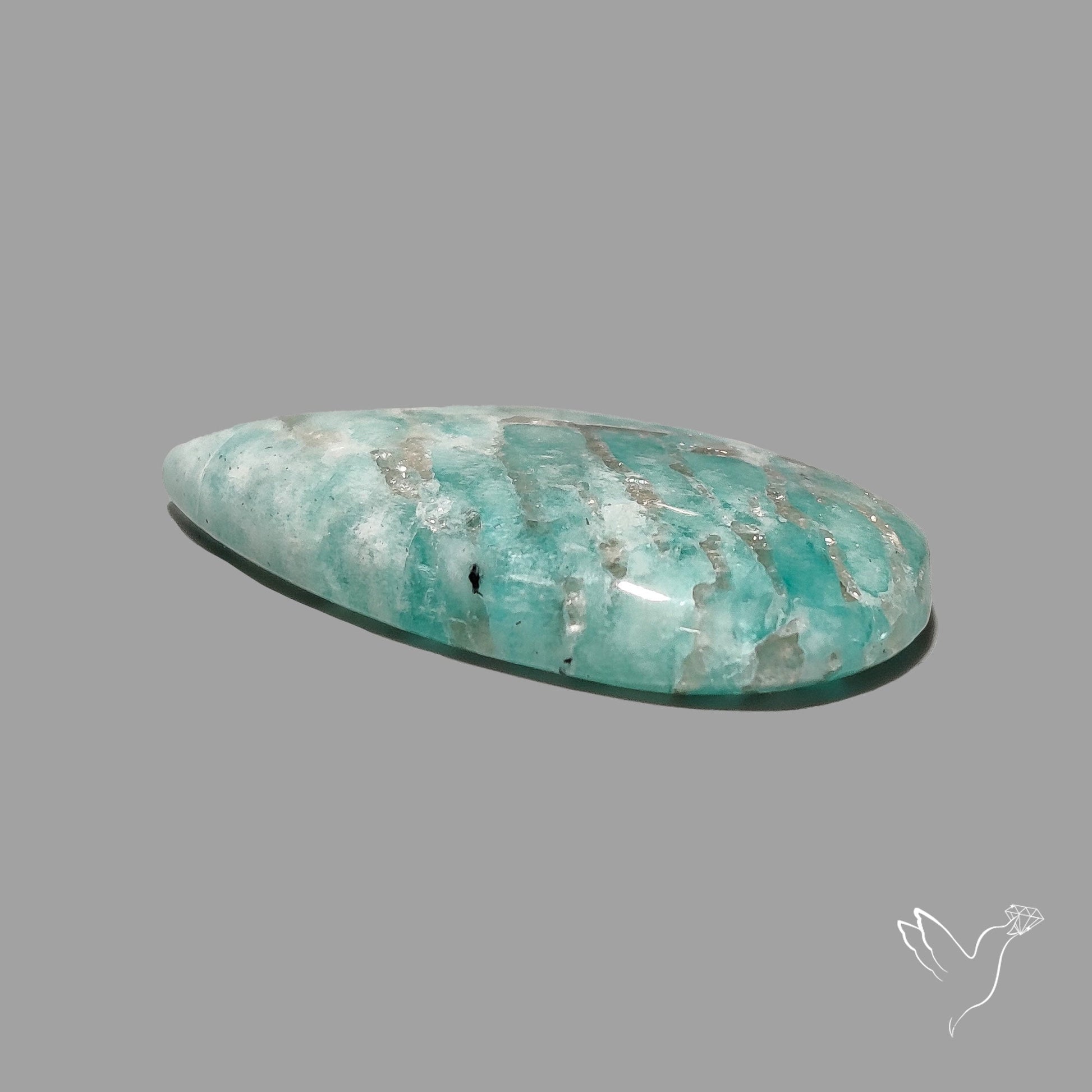 Peruvian Amazonite Cabochon with Feldspar Inclusions
