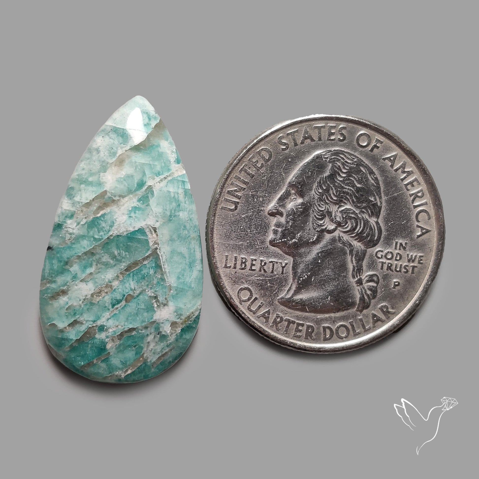 Peruvian Amazonite Cabochon with Feldspar Inclusions