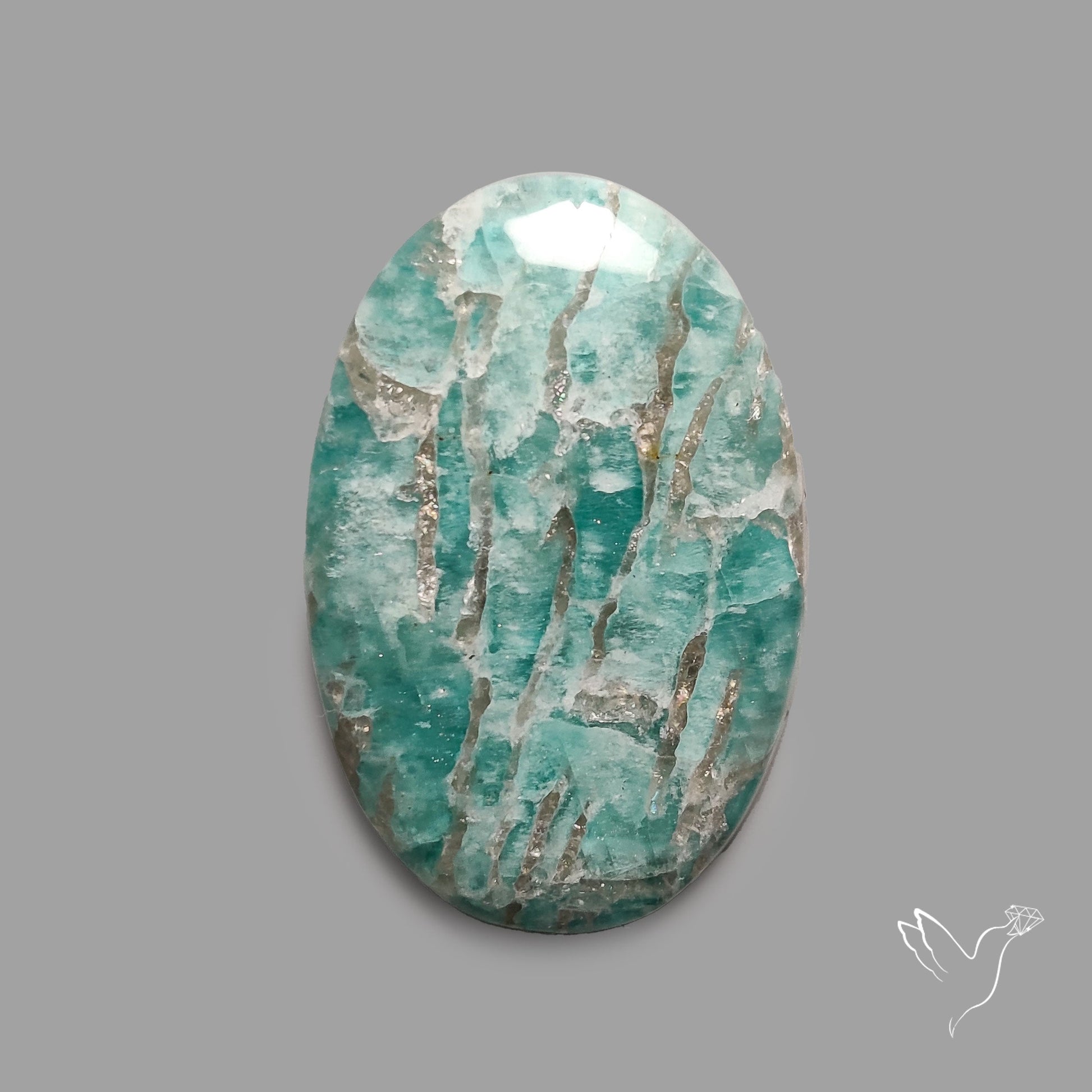 Peruvian Amazonite Cabochon with Feldspar Inclusions