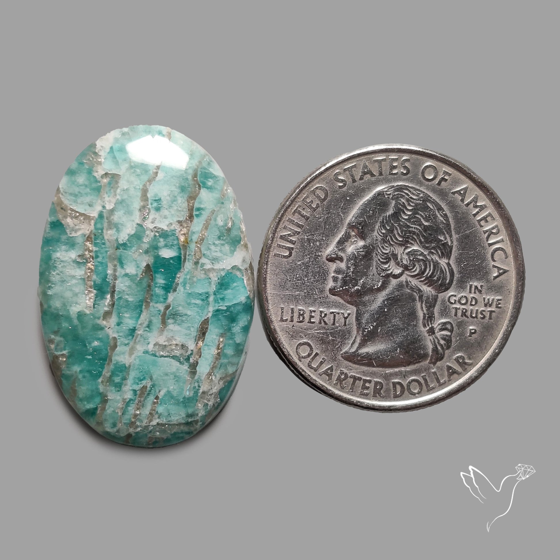 Peruvian Amazonite Cabochon with Feldspar Inclusions