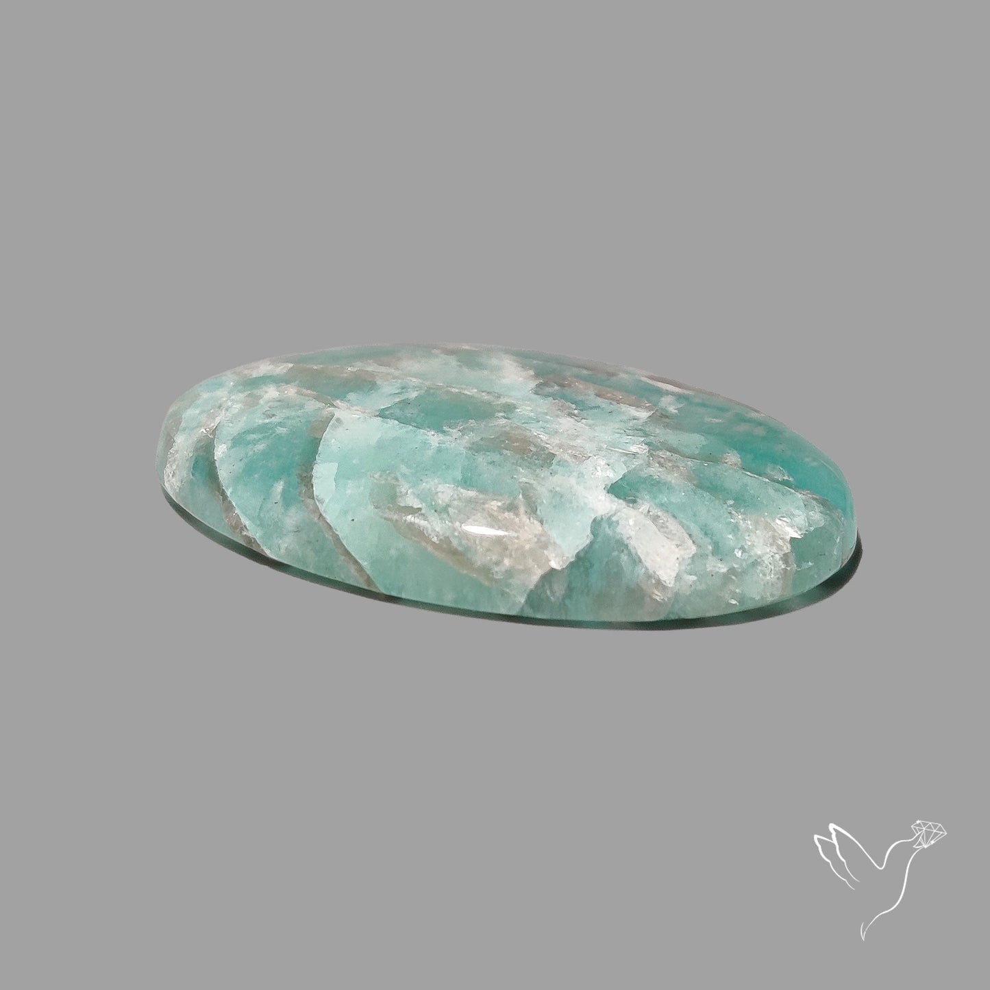 Peruvian Amazonite Cabochon with Feldspar Inclusions
