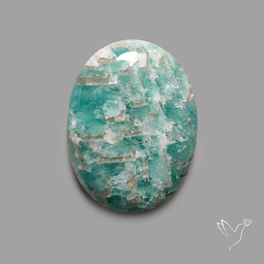 Peruvian Amazonite Cabochon with Feldspar Inclusions