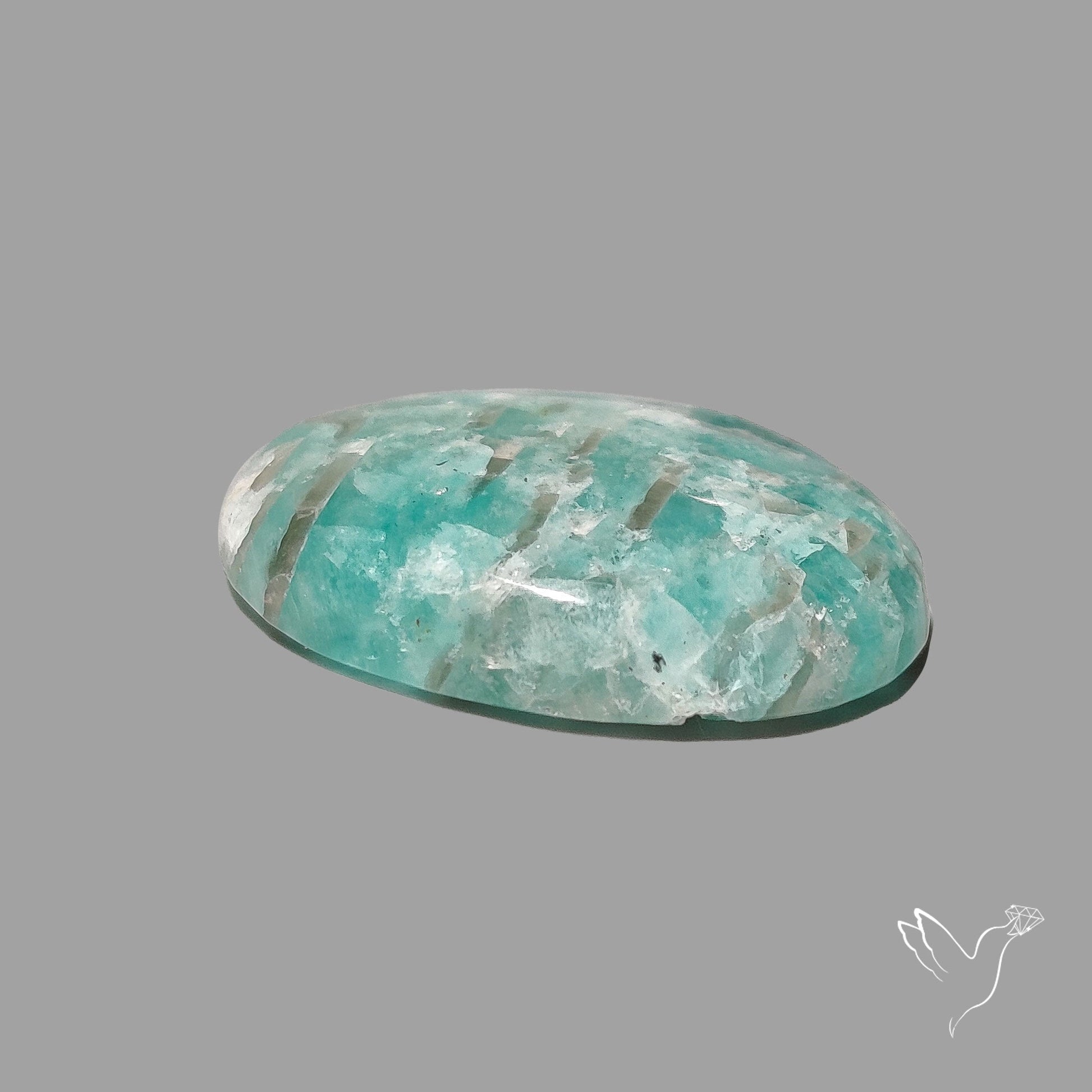 Peruvian Amazonite Cabochon with Feldspar Inclusions