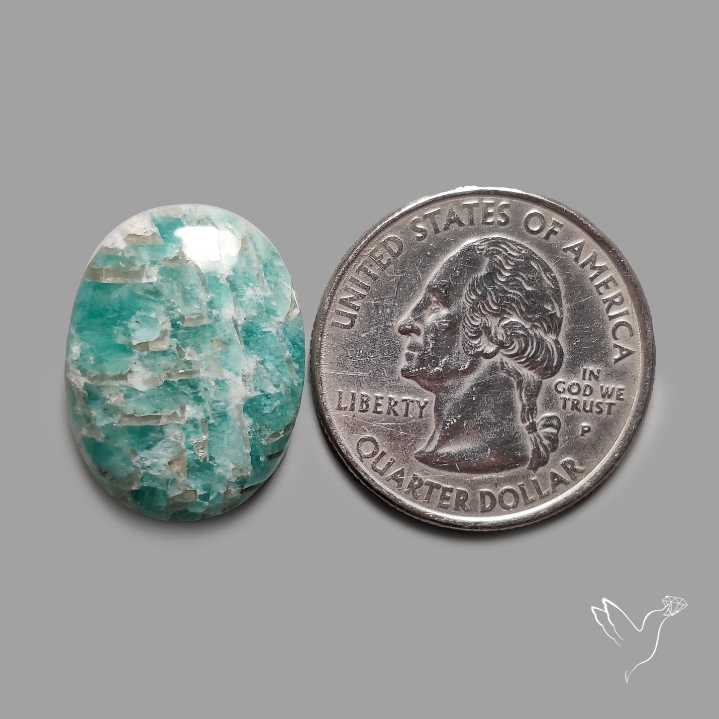 Peruvian Amazonite Cabochon with Feldspar Inclusions
