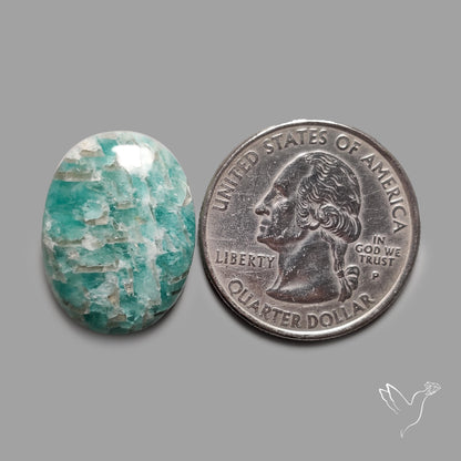 Peruvian Amazonite Cabochon with Feldspar Inclusions