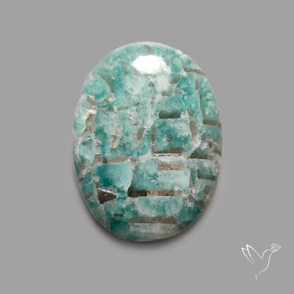Peruvian Amazonite Cabochon with Feldspar Inclusions