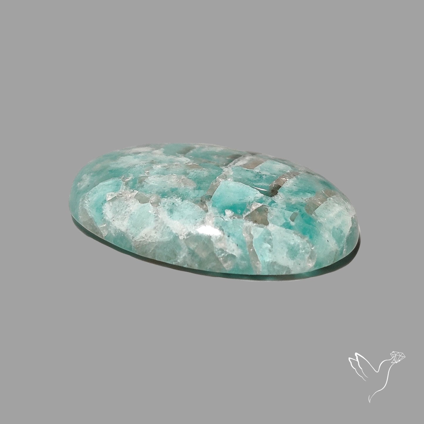 Peruvian Amazonite Cabochon with Feldspar Inclusions
