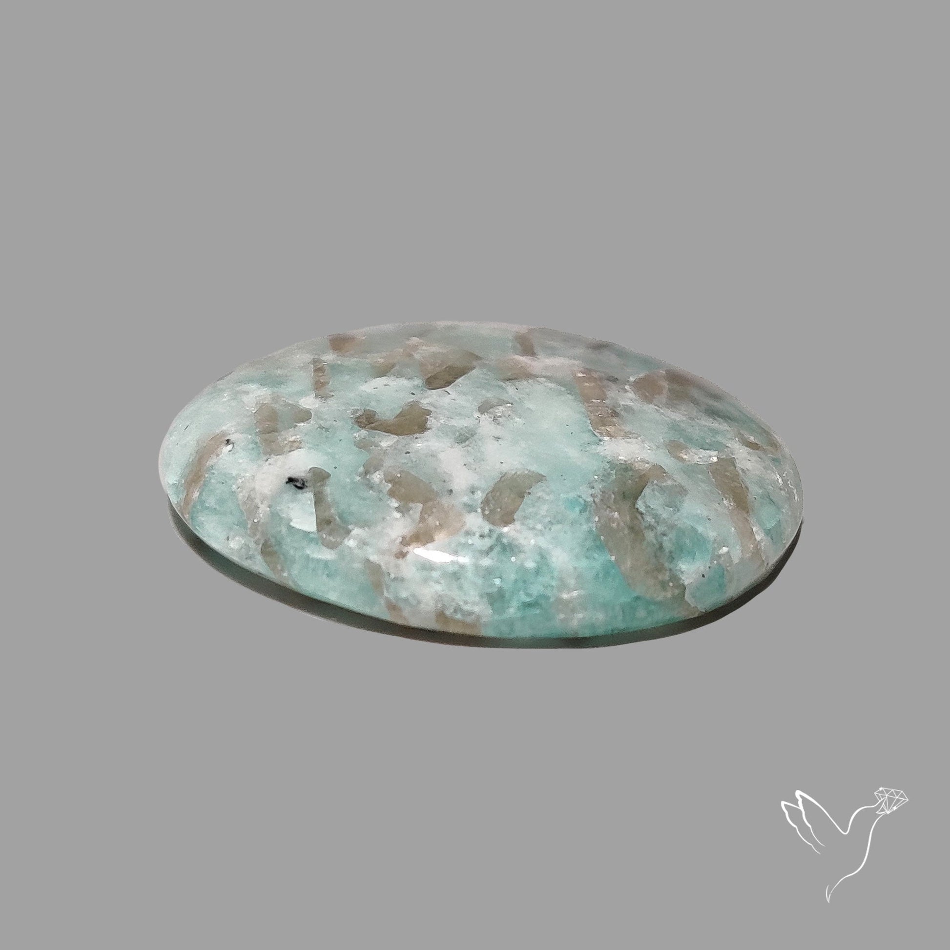 Peruvian Amazonite Cabochon with Feldspar Inclusions