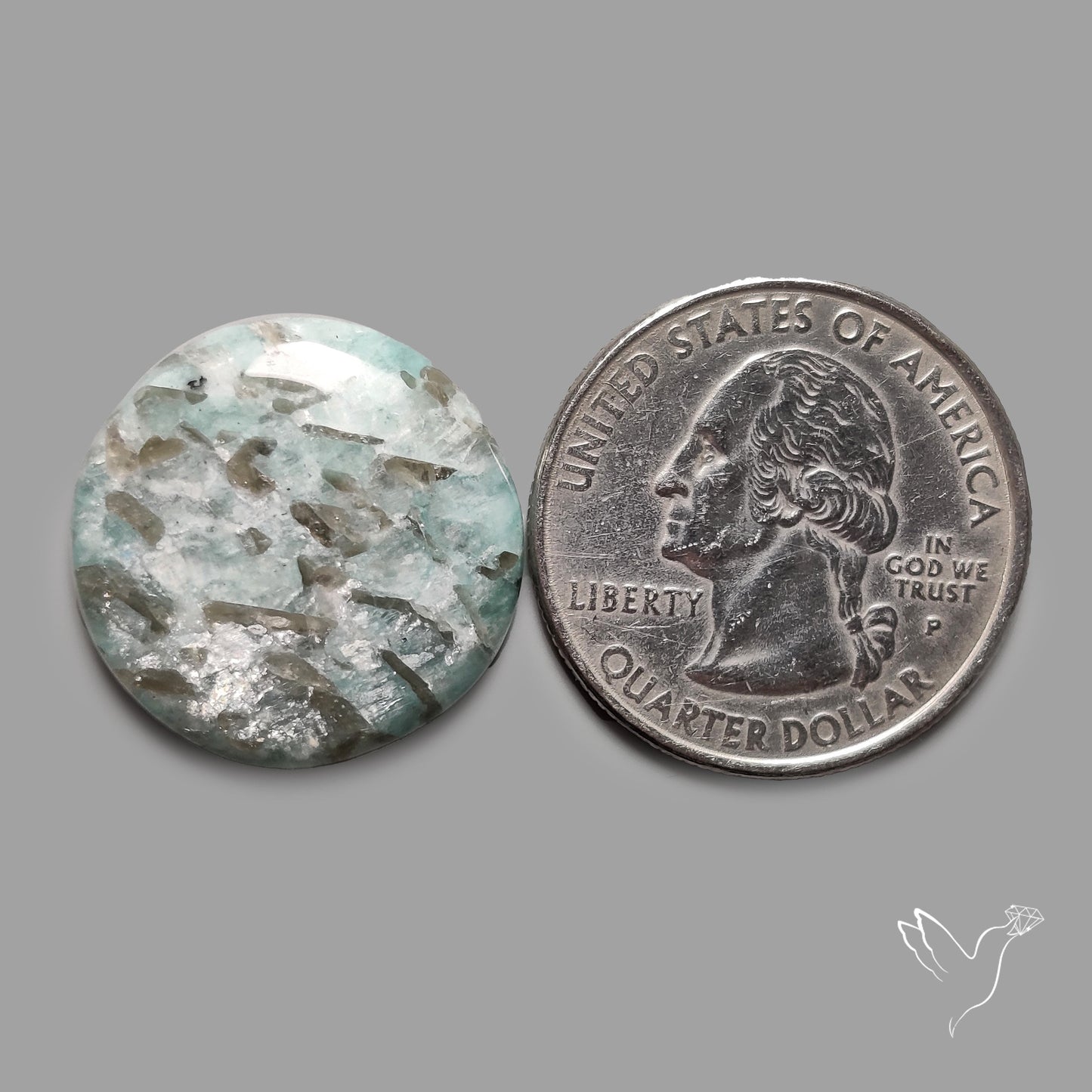 Peruvian Amazonite Cabochon with Feldspar Inclusions