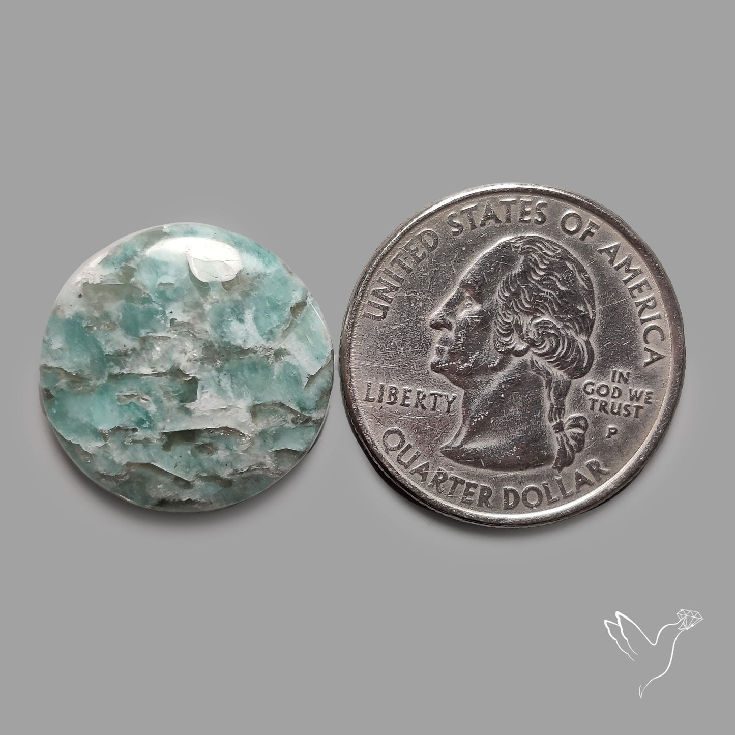 Peruvian Amazonite Cabochon with Feldspar Inclusions