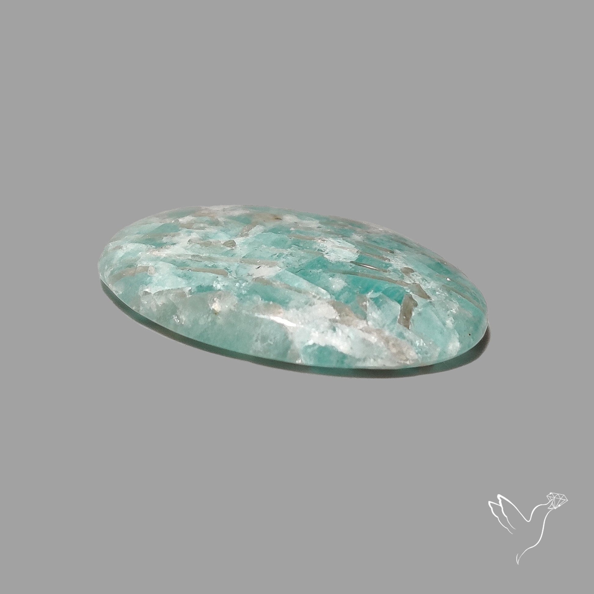 Peruvian Amazonite Cabochon with Feldspar Inclusions