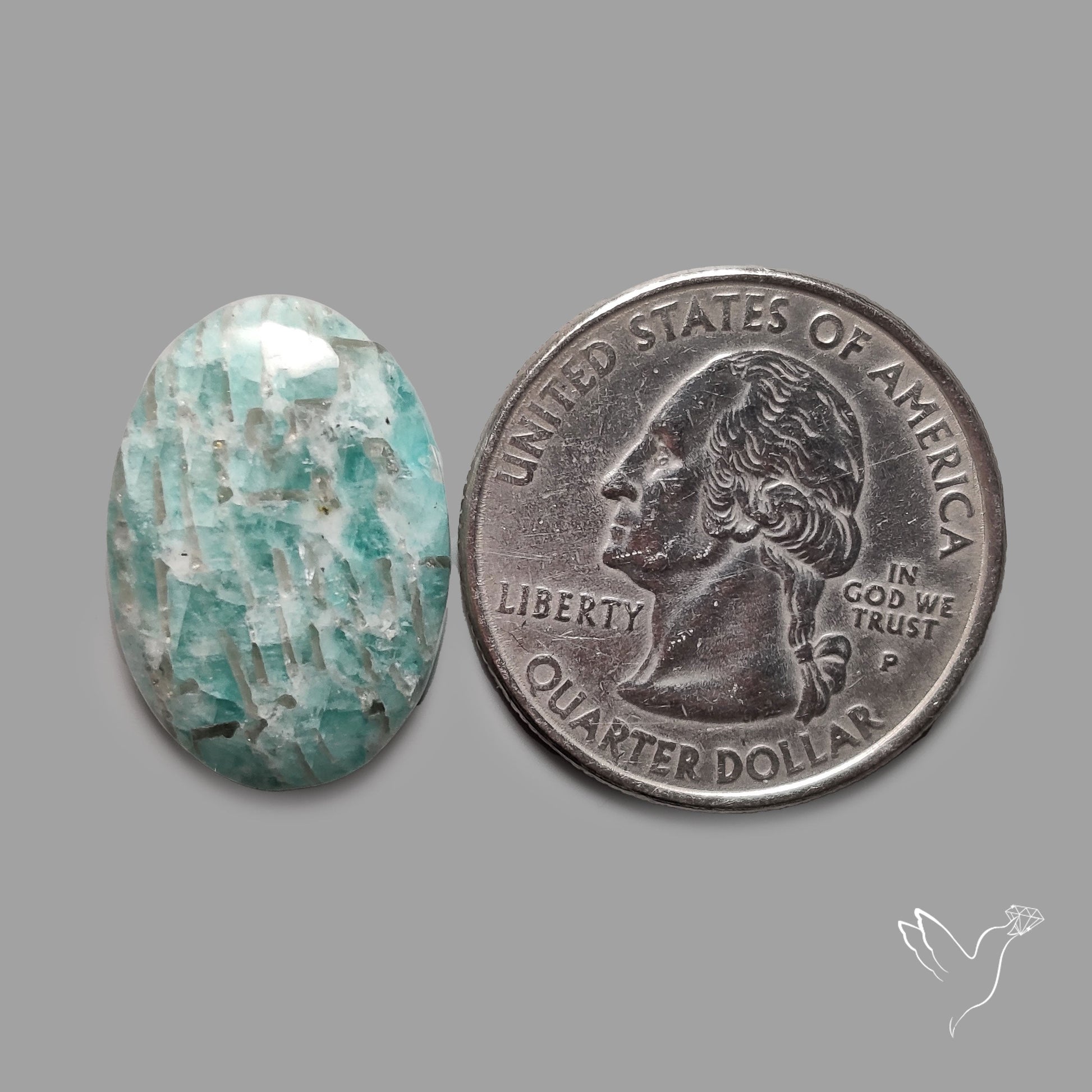 Peruvian Amazonite Cabochon with Feldspar Inclusions