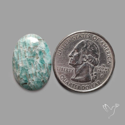 Peruvian Amazonite Cabochon with Feldspar Inclusions