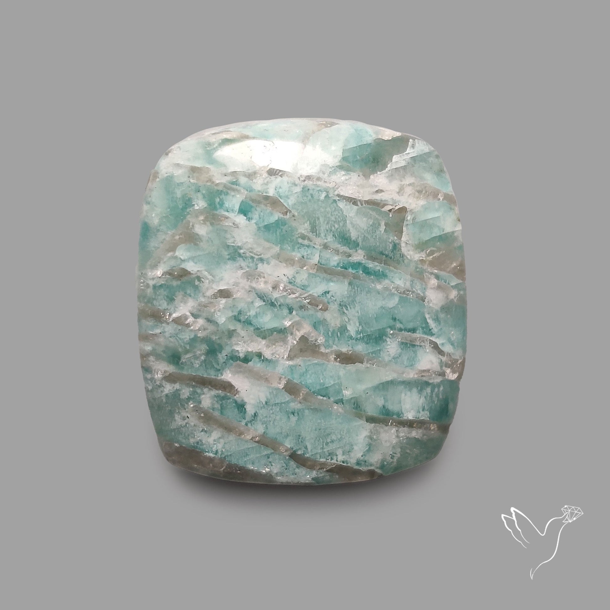 Peruvian Amazonite Cabochon with Feldspar Inclusions