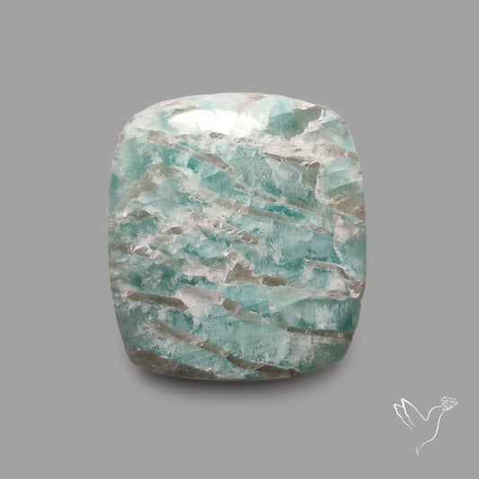 Peruvian Amazonite Cabochon with Feldspar Inclusions