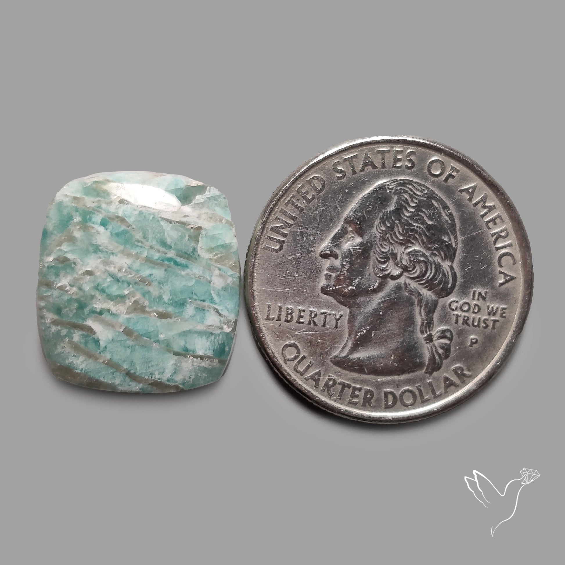 Peruvian Amazonite Cabochon with Feldspar Inclusions
