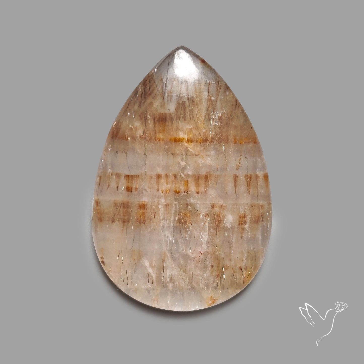 Cacoxenite in Quartz Cabochon