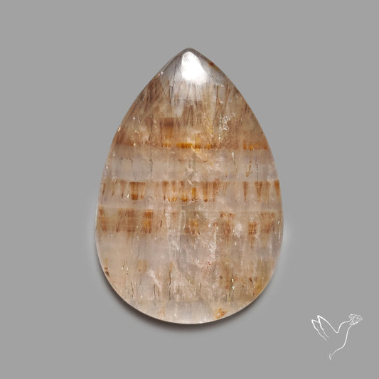 Cacoxenite in Quartz Cabochon