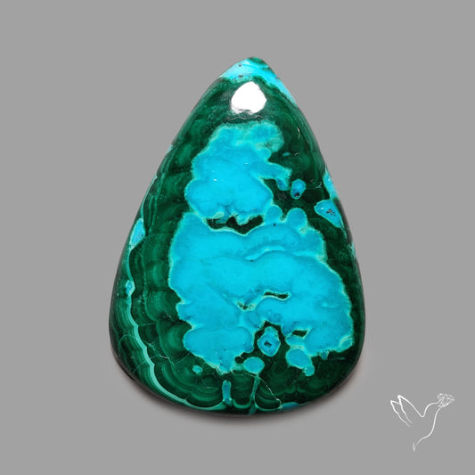 Chrysocolla In Malachite Cabochon