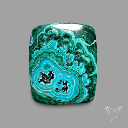 Chrysocolla In Malachite Cabochon