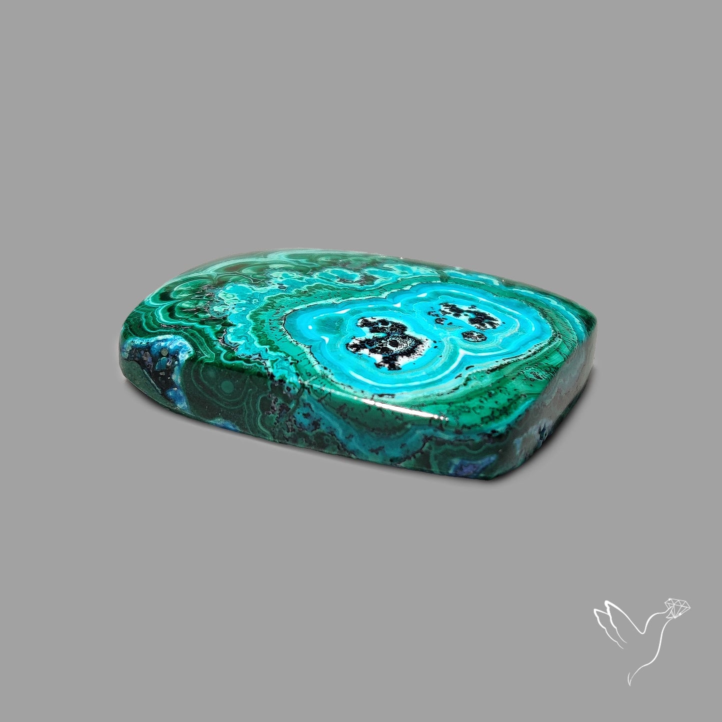 Chrysocolla In Malachite Cabochon