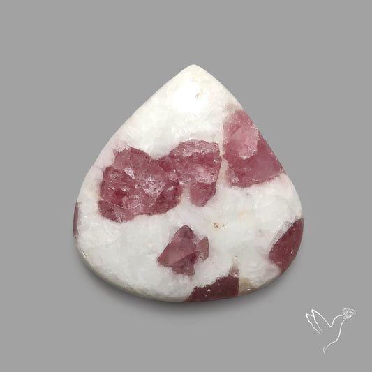Pink Tourmaline In Quartz Cabochon