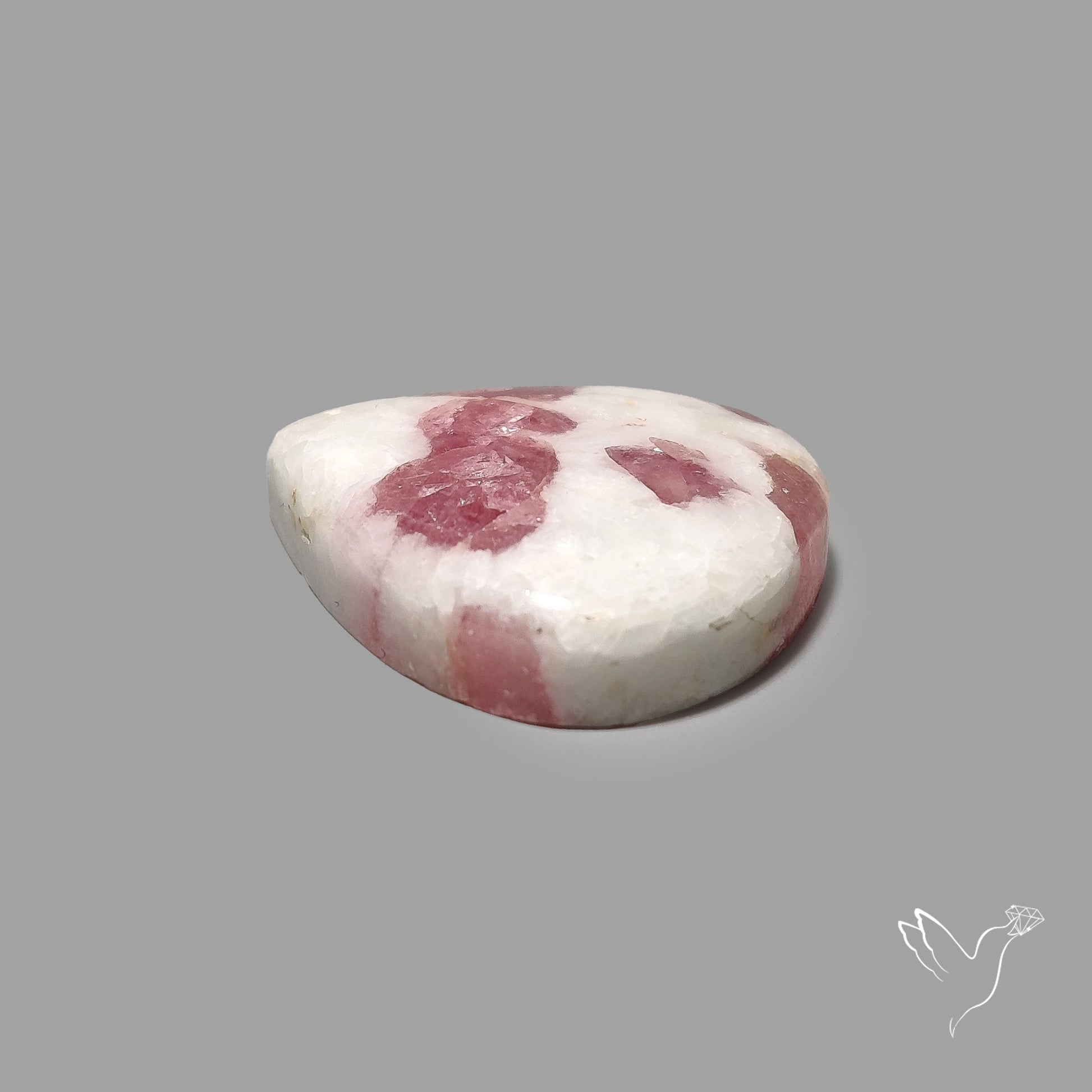 Pink Tourmaline In Quartz Cabochon