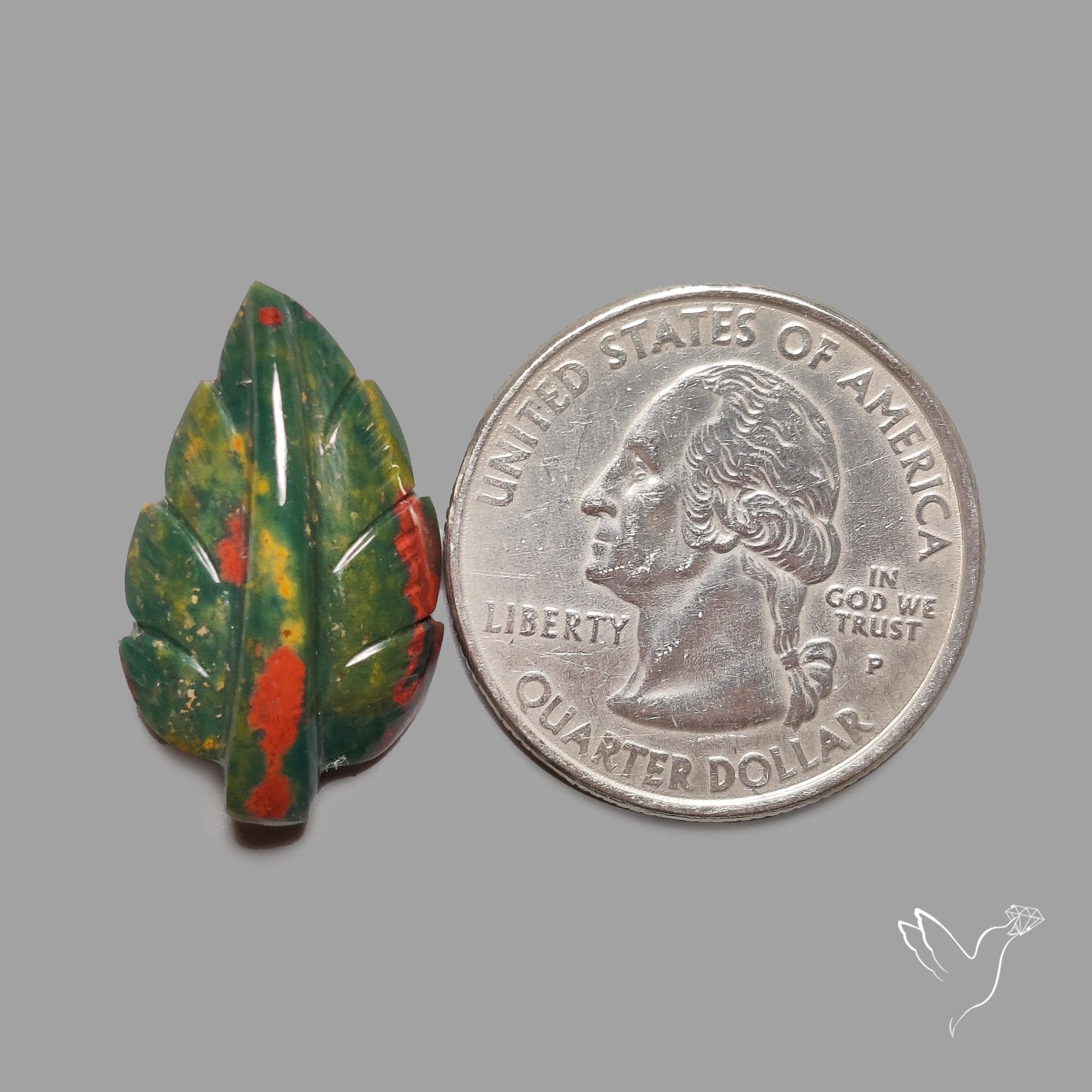 Bloodstone Leaf Carving