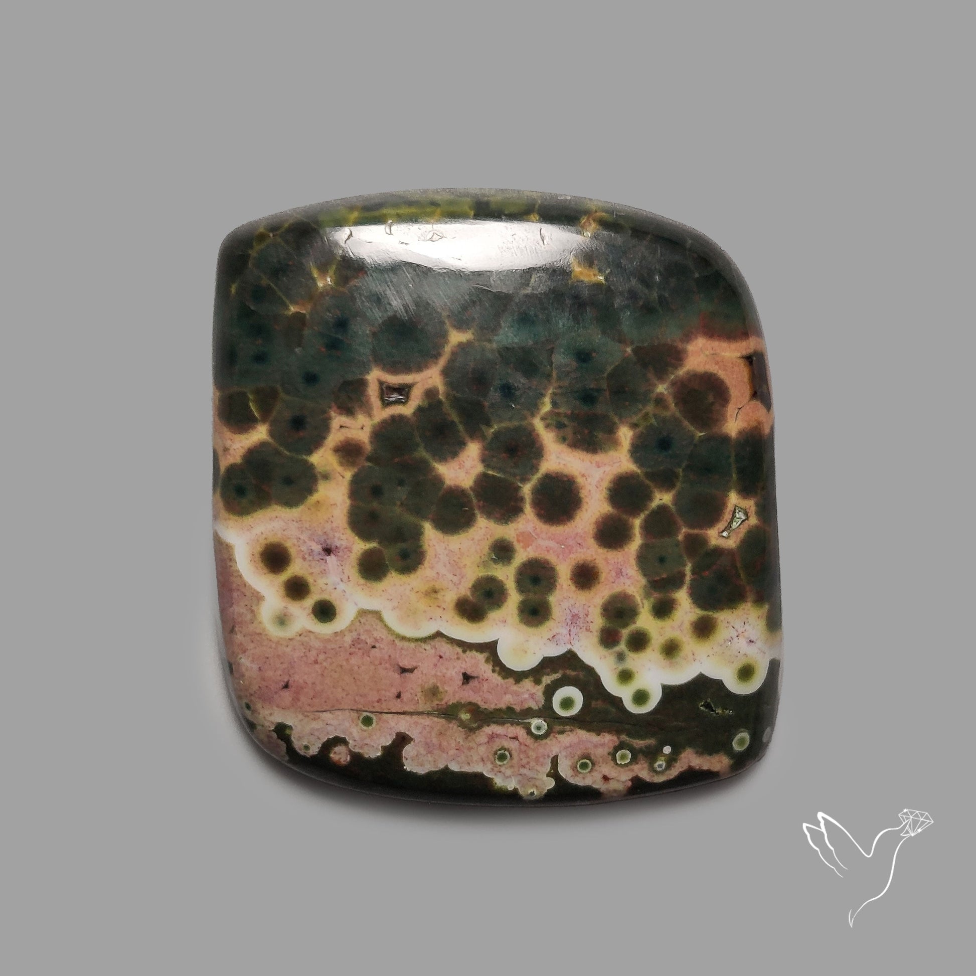 Orbicular Ocean Jasper Cabochon