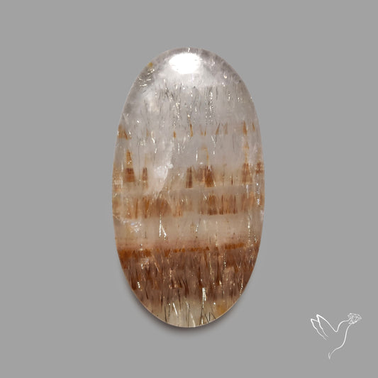 Cacoxenite in Quartz Cabochon