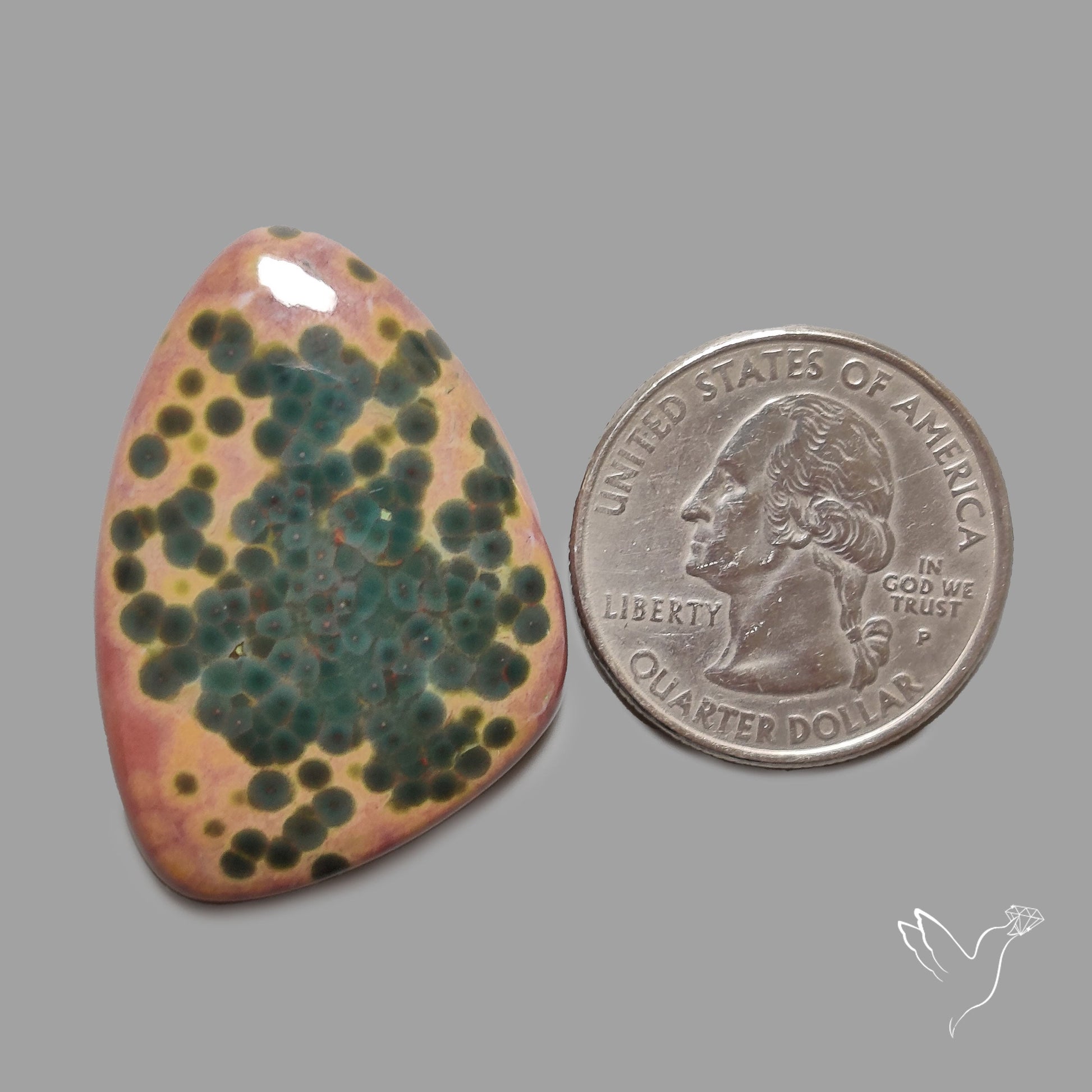 Orbicular Ocean Jasper Cabochon