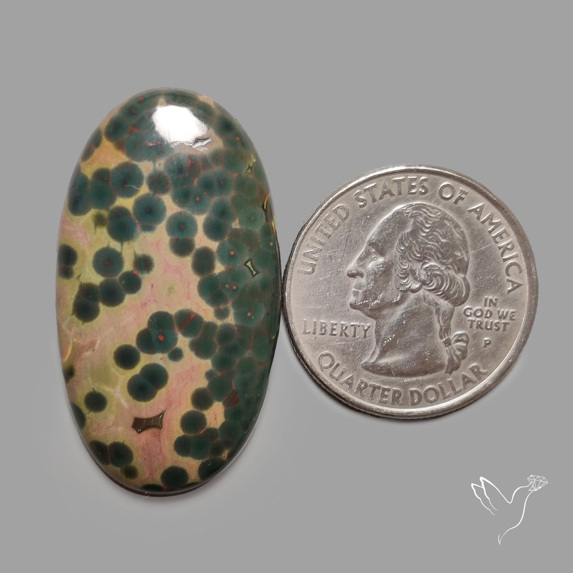 Orbicular Ocean Jasper Cabochon