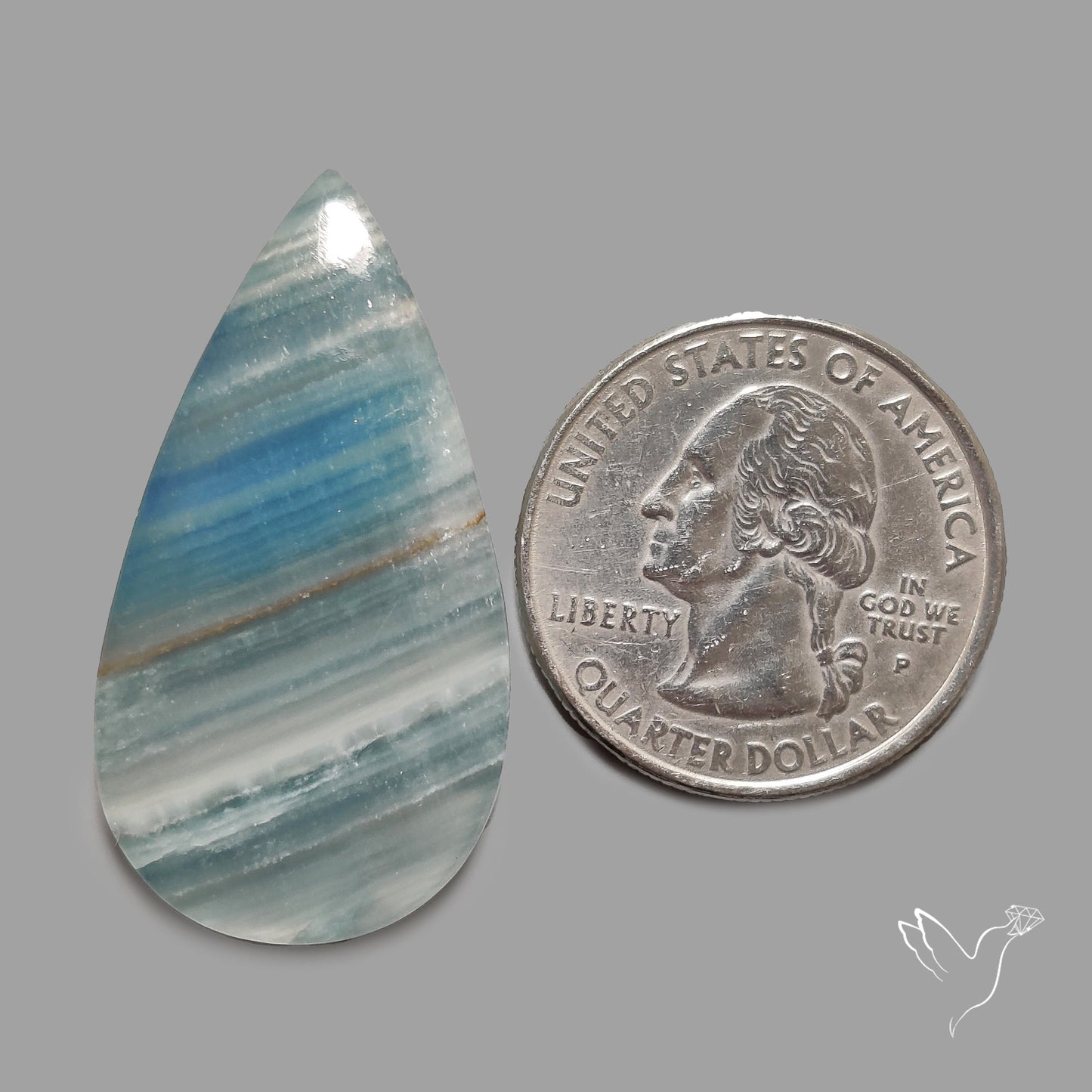 Aquatine Lemurian Calcite Cabochon