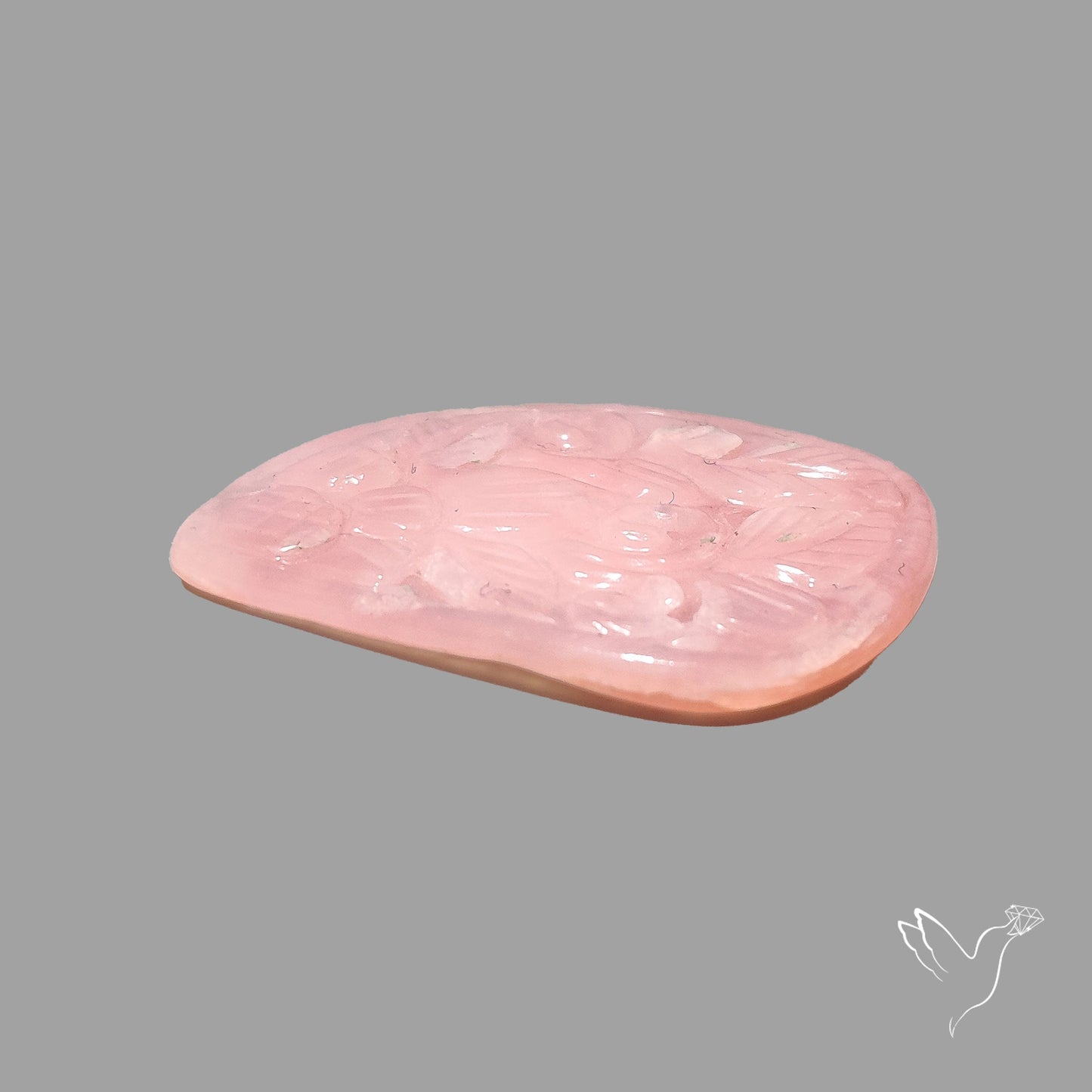 Rose Quartz Mughal Carving