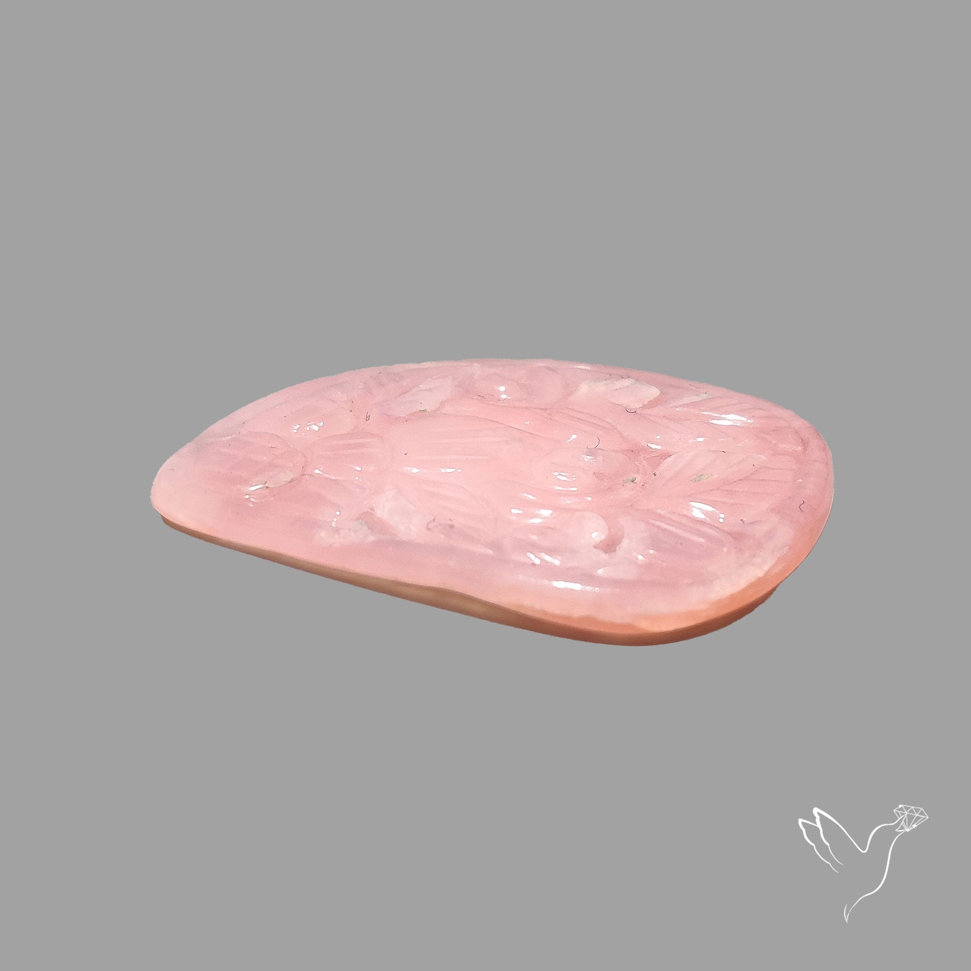 Rose Quartz Mughal Carving