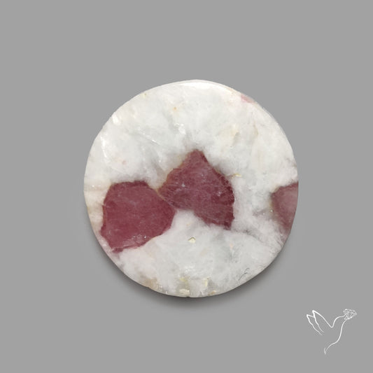 Pink Tourmaline In Quartz Cabochon