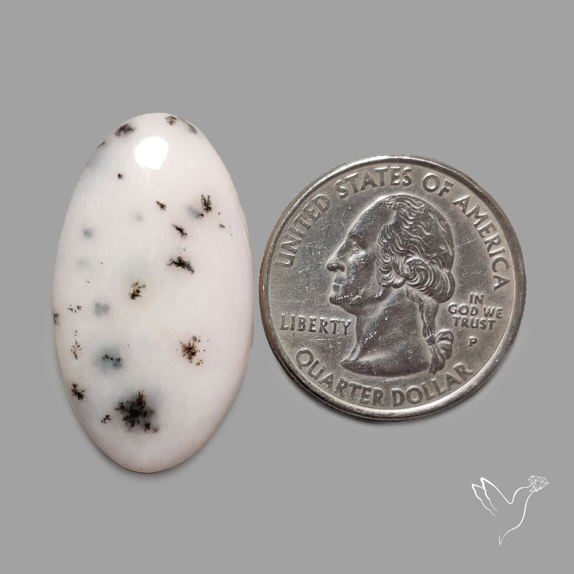 Pink Dendritic Opal Cabochon