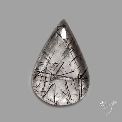 Black Tourmalinated Quartz Cabochon