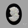 Australian Opal Woman Cameo Carving On Black Onyx