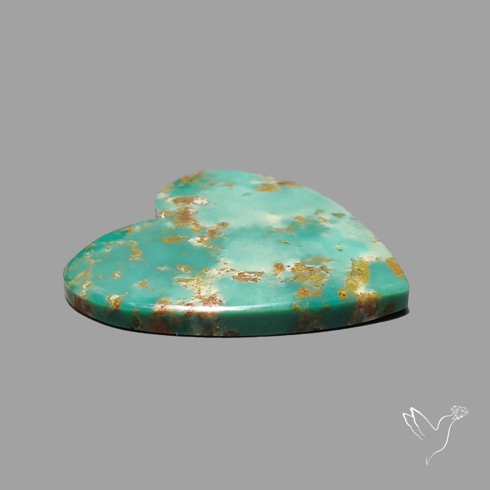 Rare Arizona Patogonia Turquoise Heart Cabochon Carving