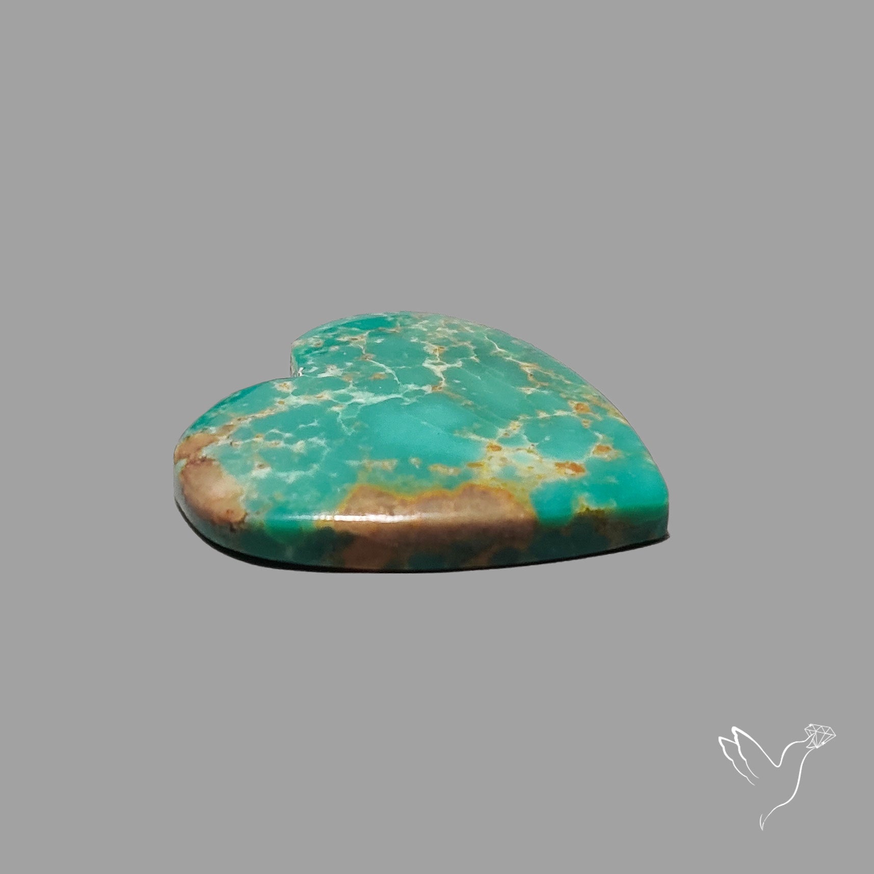 Rare Arizona Patogonia Turquoise Heart Cabochon Carving