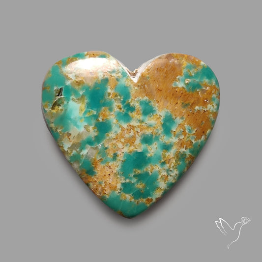 Rare Arizona Patogonia Turquoise Heart Cabochon Carving