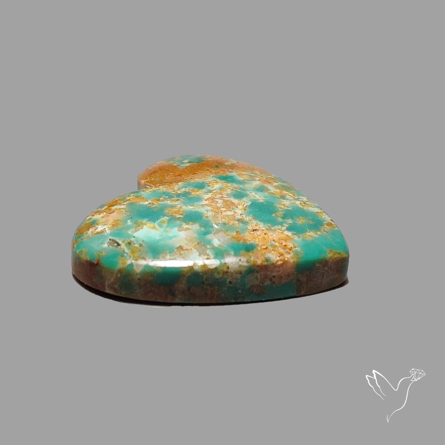 Rare Arizona Patogonia Turquoise Heart Cabochon Carving