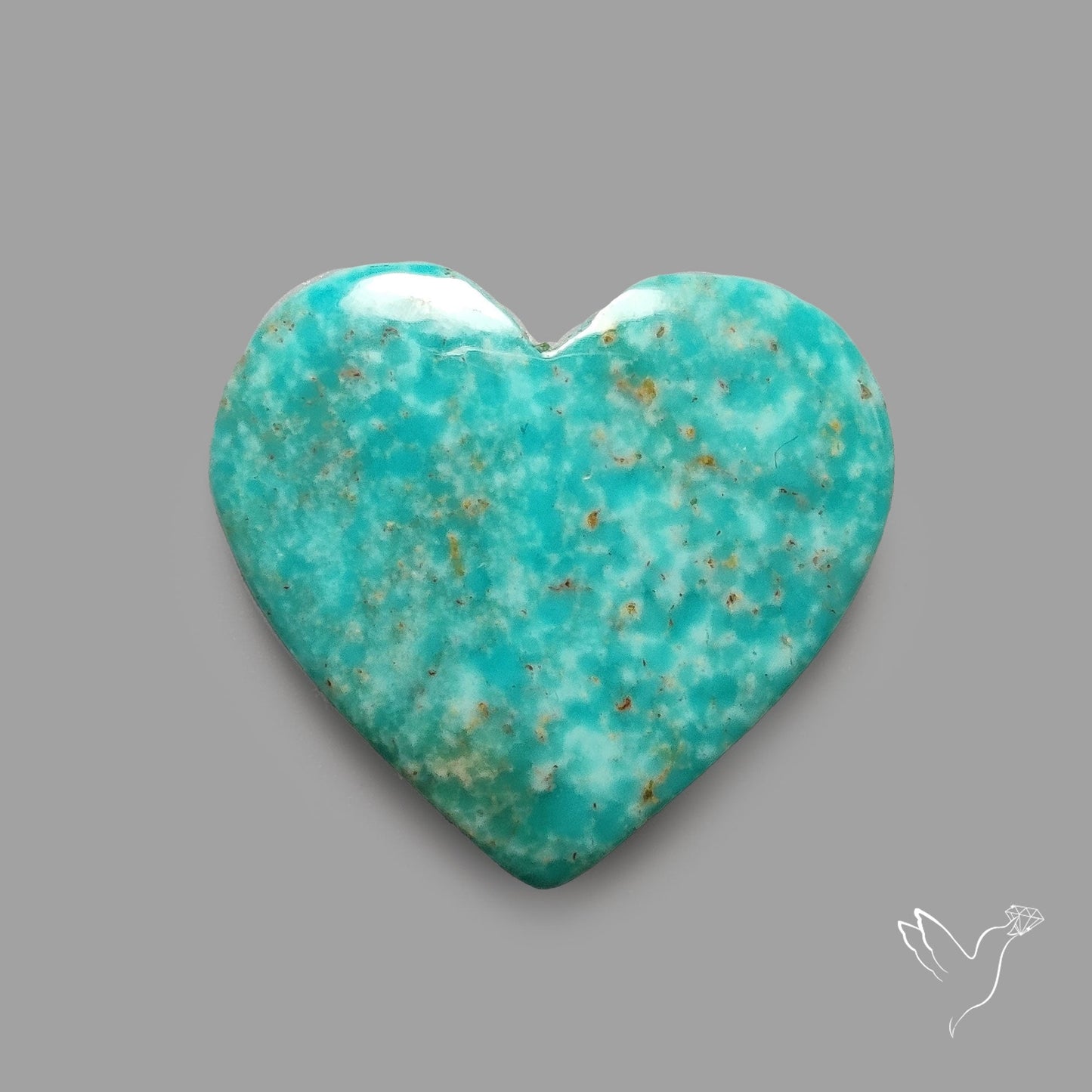 Rare Arizona Patogonia Turquoise Heart Cabochon Carving