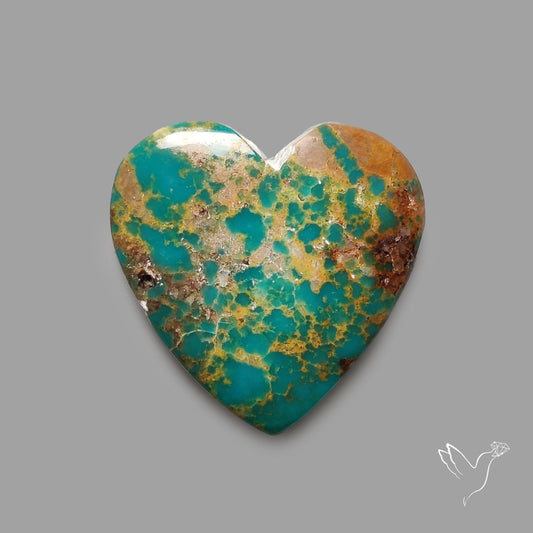 Rare Arizona Patogonia Turquoise Heart Cabochon Carving