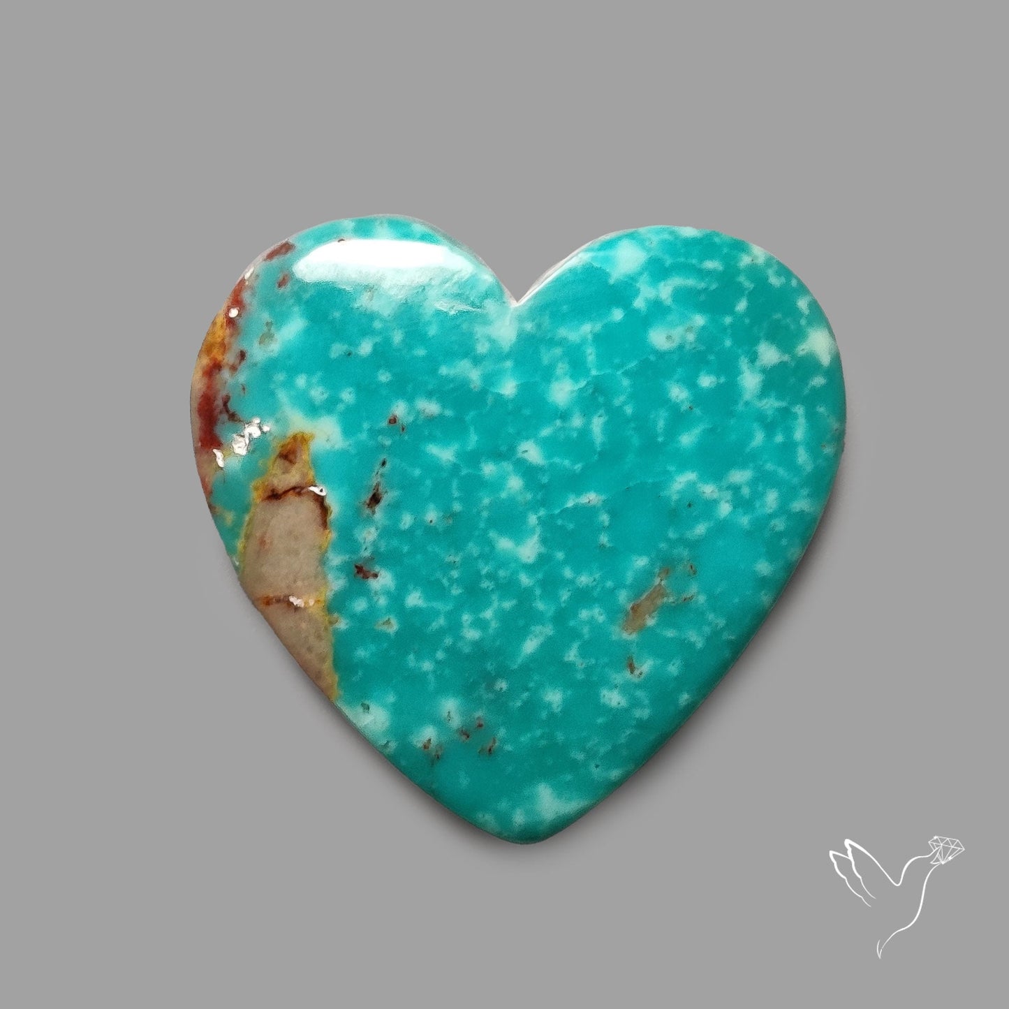 Rare Arizona Patogonia Turquoise Heart Cabochon Carving
