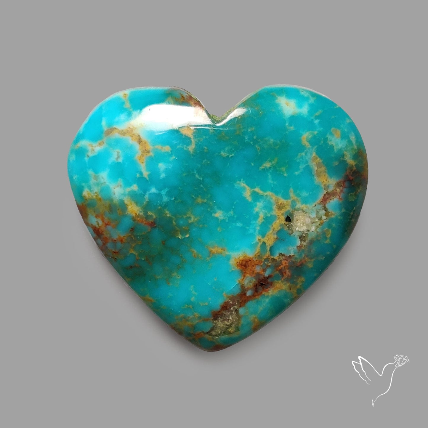 Rare Arizona Patogonia Turquoise Heart Cabochon Carving